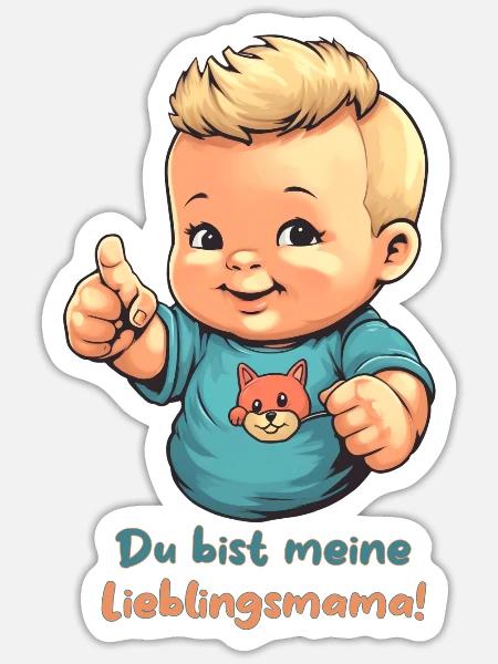 Du bist meine Lieblingsmama! - Sticker Größe S (10 x 10 cm) - Mattweiß
