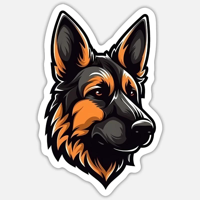 German Shepherd - Sticker size S (10 x 10 cm) - white matte