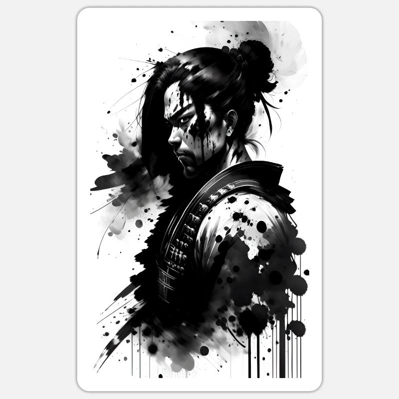 Samurai - Sticker size S (10 x 10 cm) - white matte