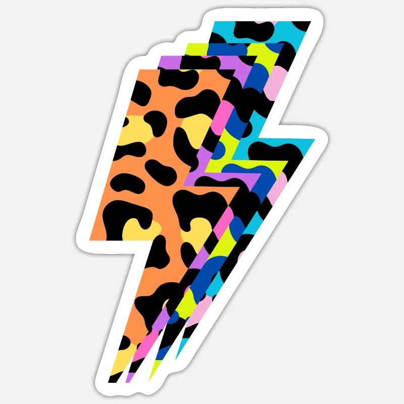 Multicolored leopard lightning Sticker size S (10 x 10 cm)