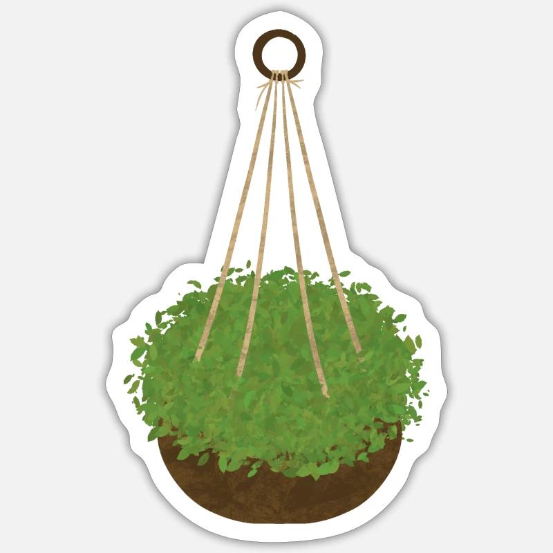 Plante Panier Suspendu Plante d’Intérieur Macramé Idée cadeau Sticker taille S (10 x 10 cm)
