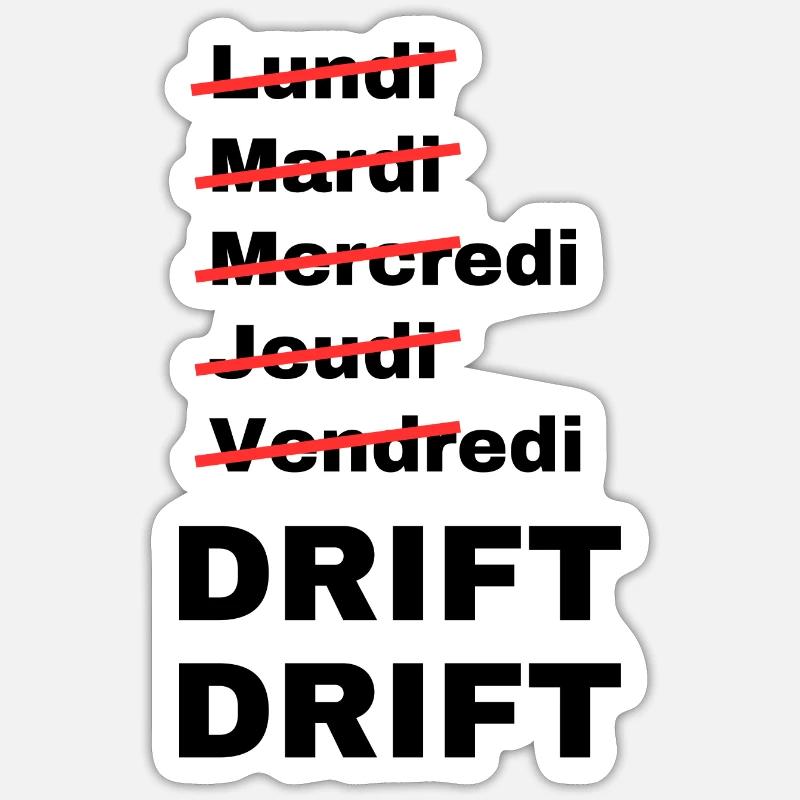 week-end drift - Sticker taille S (10 x 10 cm) - blanc mat