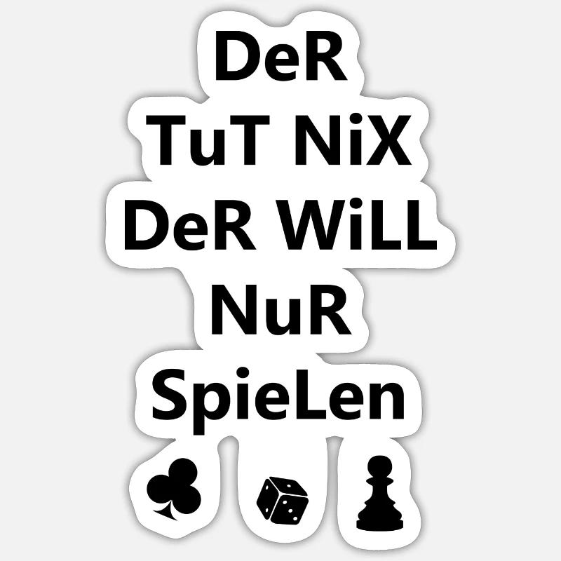 boardgame chess backgammon game night - Sticker Größe S (10 x 10 cm) - Mattweiß