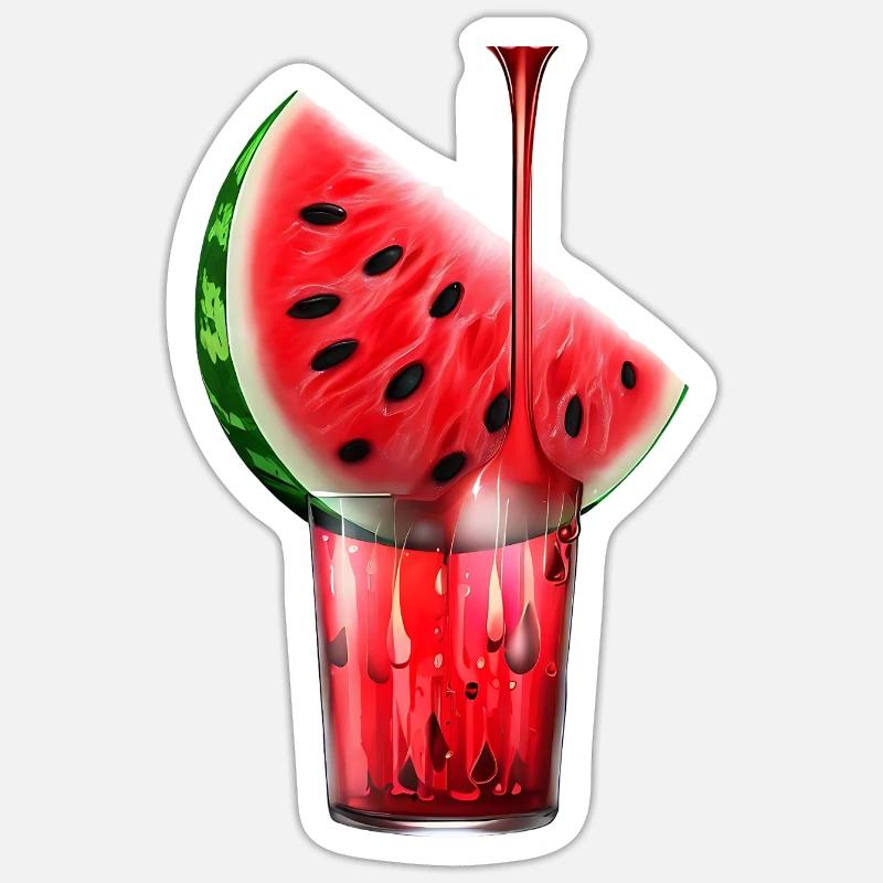 Pastèque juteuse dans un bocal Sticker taille S (10 x 10 cm)