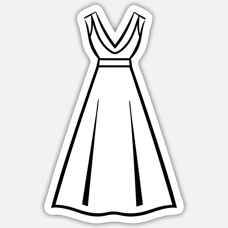Kleid - Sticker Größe S (10 x 10 cm) - Mattweiß