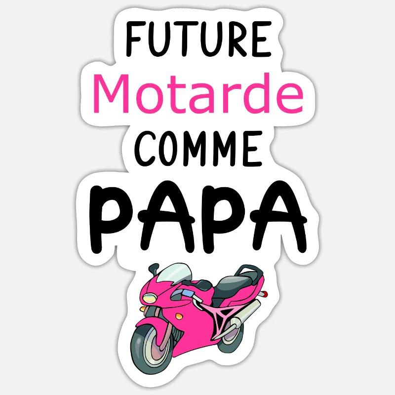 Future Motarde comme Papa Sticker taille S (10 x 10 cm)