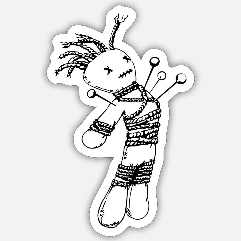 Voodoo Doll - Sticker size S (10 x 10 cm) - white matte
