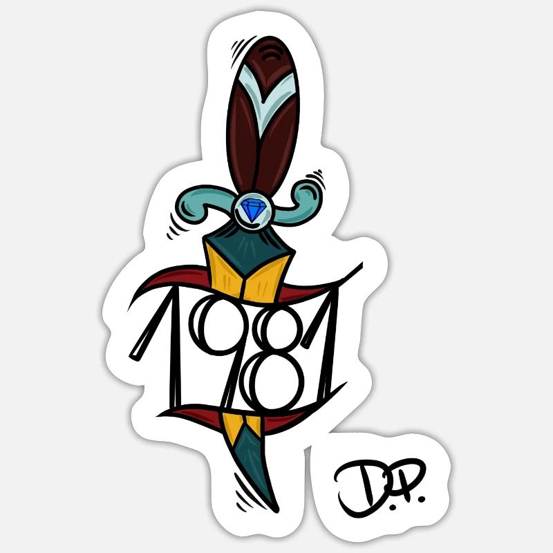 Dolch 🗡 - Sticker Größe S (10 x 10 cm) - Mattweiß