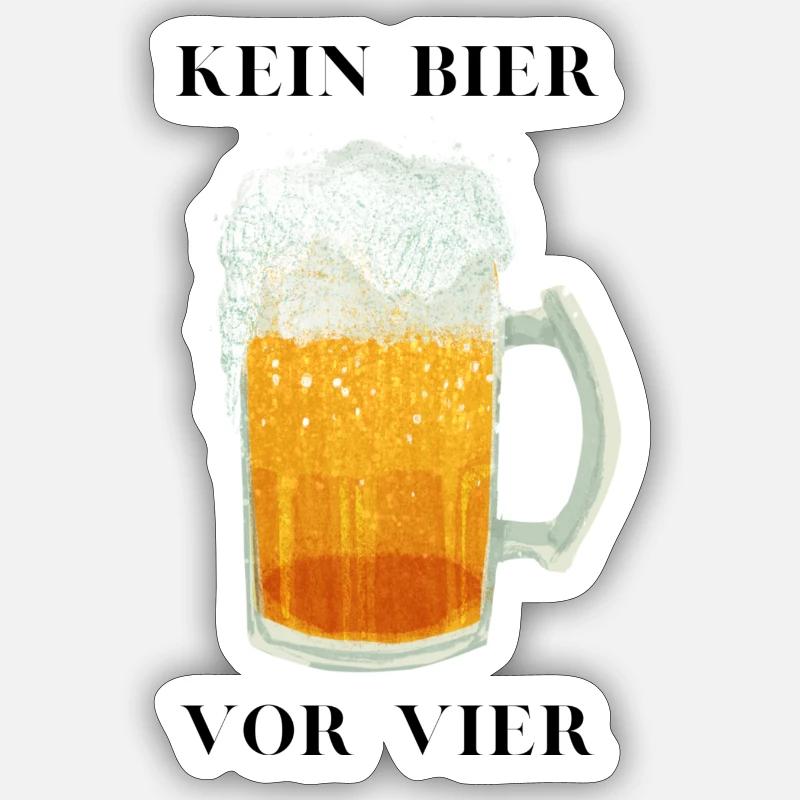 Bier - Sticker Größe S (10 x 10 cm) - Mattweiß
