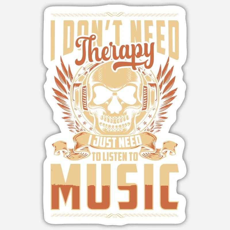 Musique, Passion, Amour, Disque - Sticker taille S (10 x 10 cm) - blanc mat