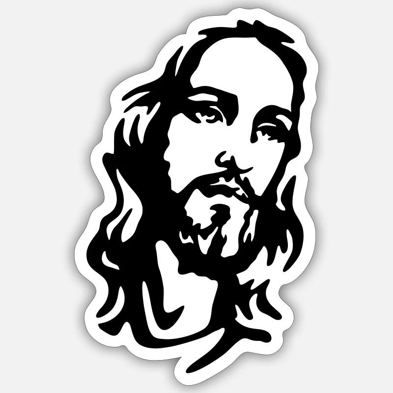Christus - Sticker Größe S (10 x 10 cm) - Mattweiß