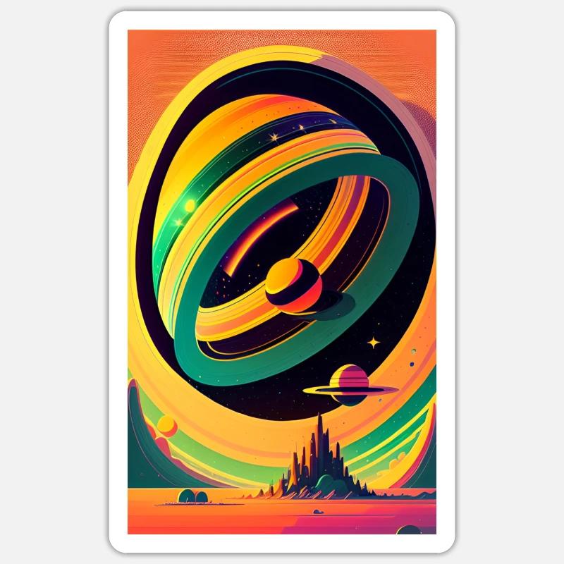 Système solaire | Planètes | Espace | Étoile - Sticker taille S (10 x 10 cm) - blanc mat