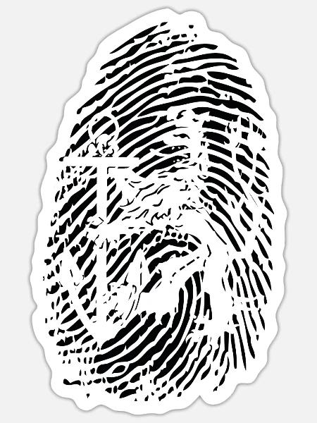 Fingerprint Düsseldorf - Sticker Größe S (10 x 10 cm) - Mattweiß