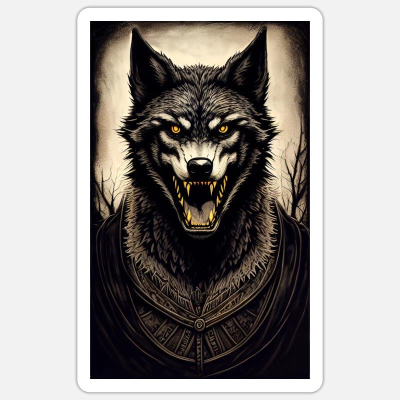 Werewolf | Wolf | Mythical creatures | Monsters | Mystical Sticker size S (10 x 10 cm)