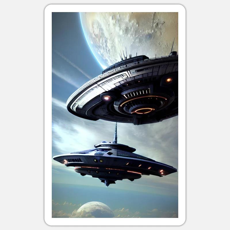 Alien | UFO | Spaceship | UAP | alien - Sticker size S (10 x 10 cm) - white matte