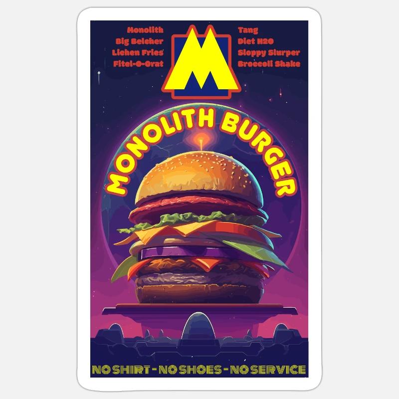 Monolith Burger - Sticker size S (10 x 10 cm) - white matte