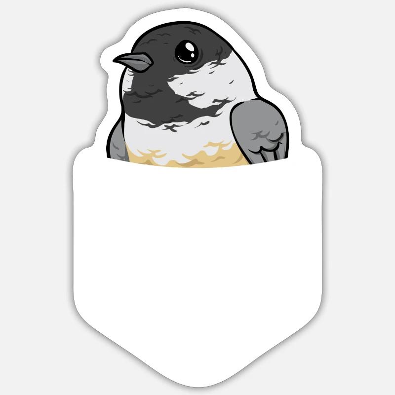 Observation des oiseaux mésanges Sticker taille S (10 x 10 cm)