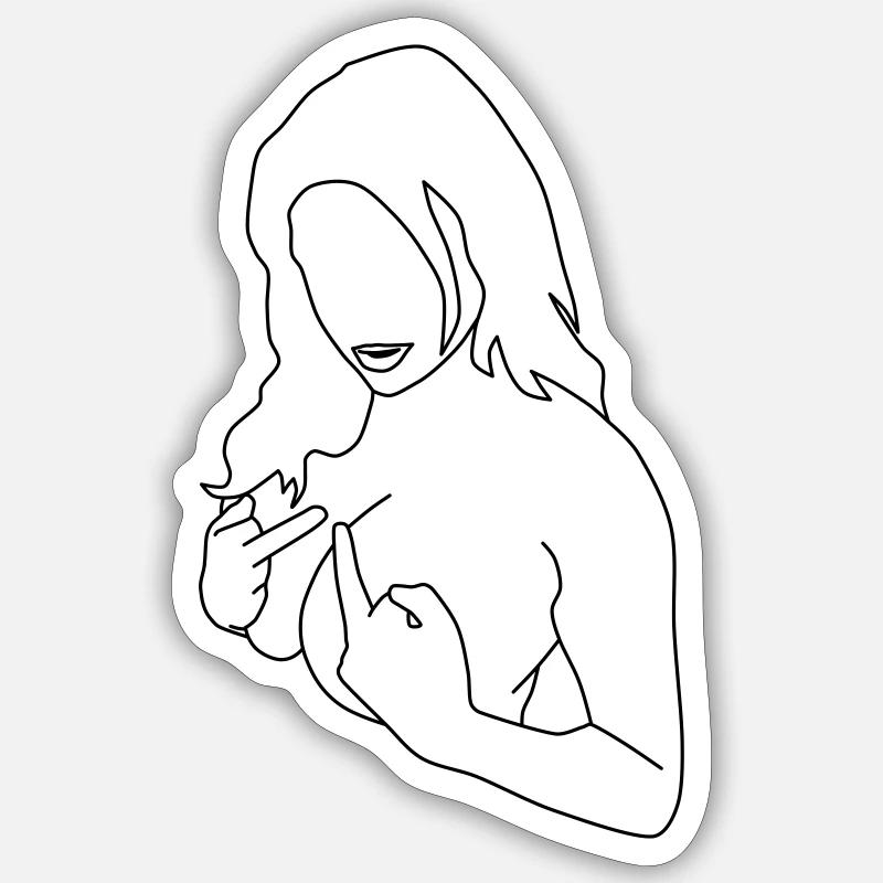 Doigt puant 1 - Sticker taille S (10 x 10 cm) - blanc mat