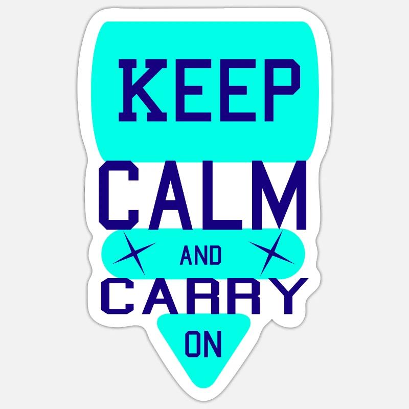Restez calme et continuez2 - Sticker taille S (10 x 10 cm) - blanc mat
