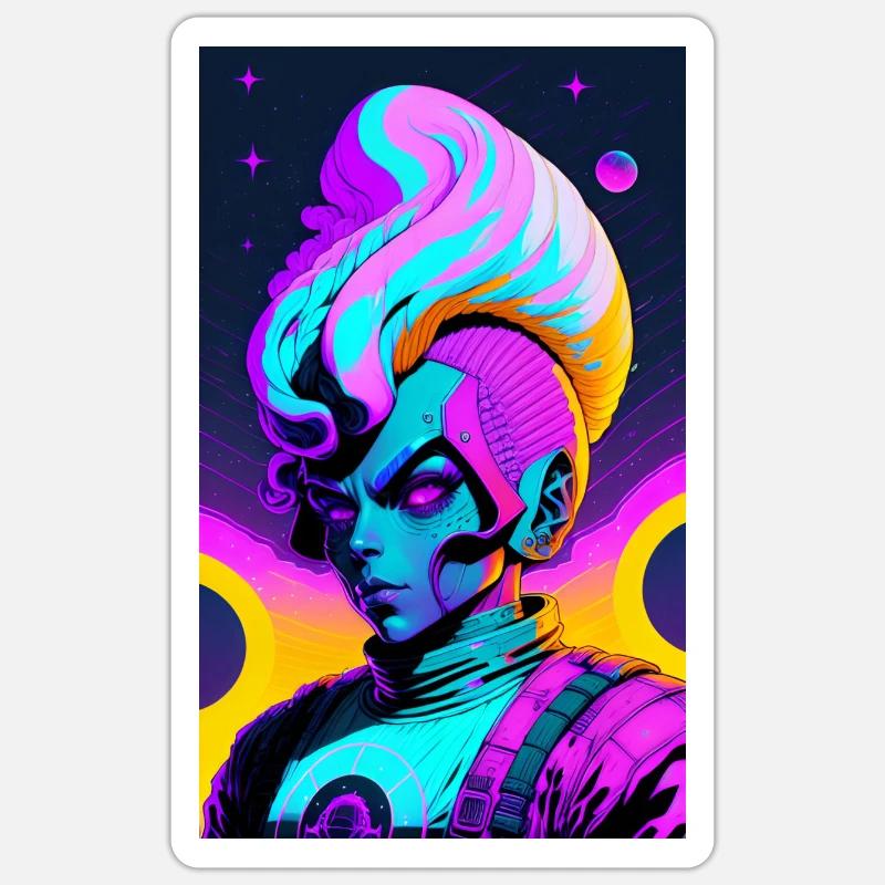 Alien | UFO | Raumschiff | UAP | außerirdische - Sticker Größe S (10 x 10 cm) - Mattweiß