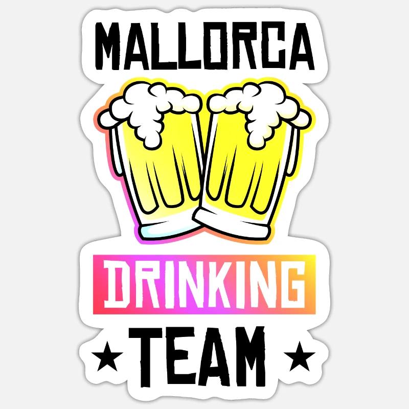 Mallorca Drinking Team - Sticker size S (10 x 10 cm) - white matte