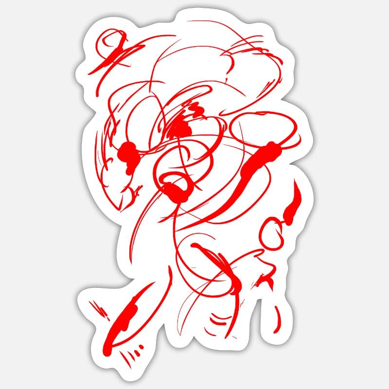 Stakt Background / Rouge - Sticker taille S (10 x 10 cm) - blanc mat