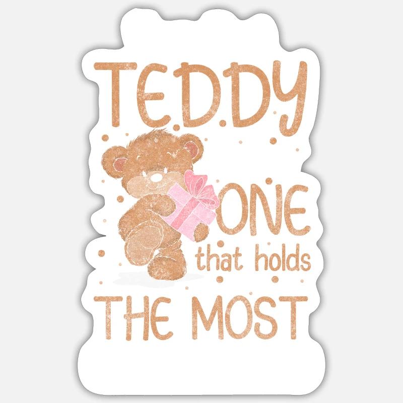 Teddy bear child cuddle - Sticker size S (10 x 10 cm) - white matte