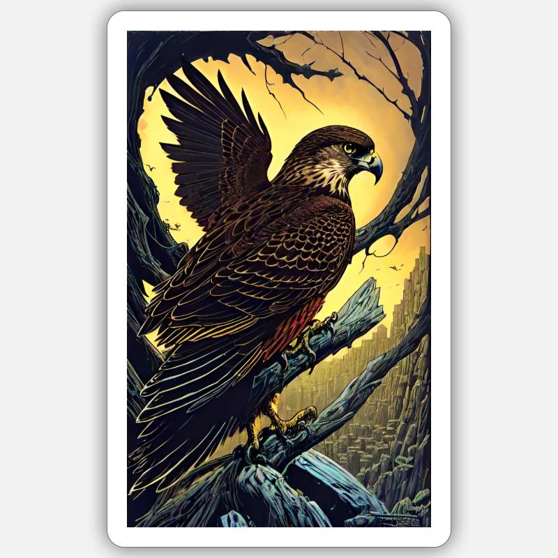 Aigle | Oiseaux | Liberté | Animaux - Sticker taille S (10 x 10 cm) - blanc mat