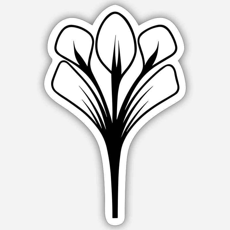 fleur - Sticker taille S (10 x 10 cm) - blanc mat