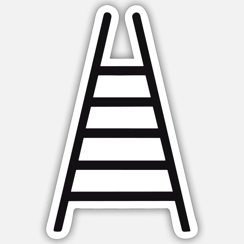 Leiter - Sticker Größe S (10 x 10 cm) - Mattweiß