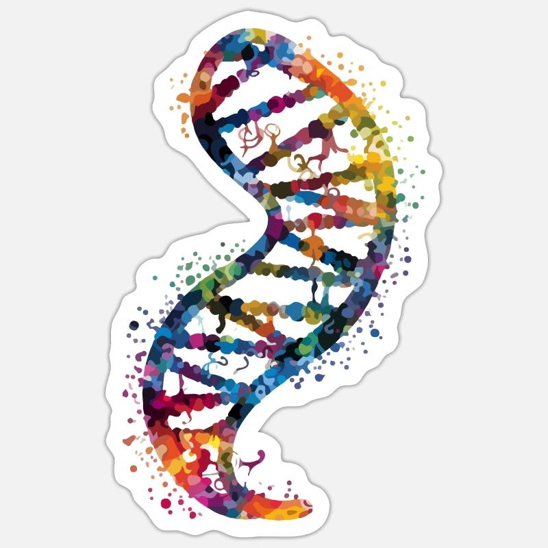 Molécule d'ADN - Sticker taille S (10 x 10 cm) - blanc mat