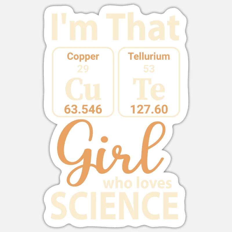 Wissenschaft Mädchen Sticker Größe S (10 x 10 cm)