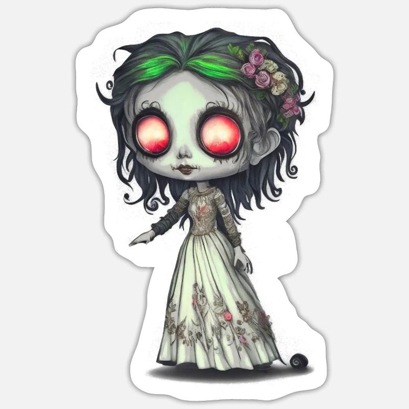 Zombie Bride - Sticker size S (10 x 10 cm) - white matte