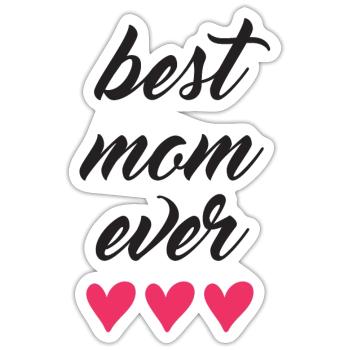 Beste Mutter aller Zeiten - Sticker Größe S (10 x 10 cm) - Mattweiß - Vorne
