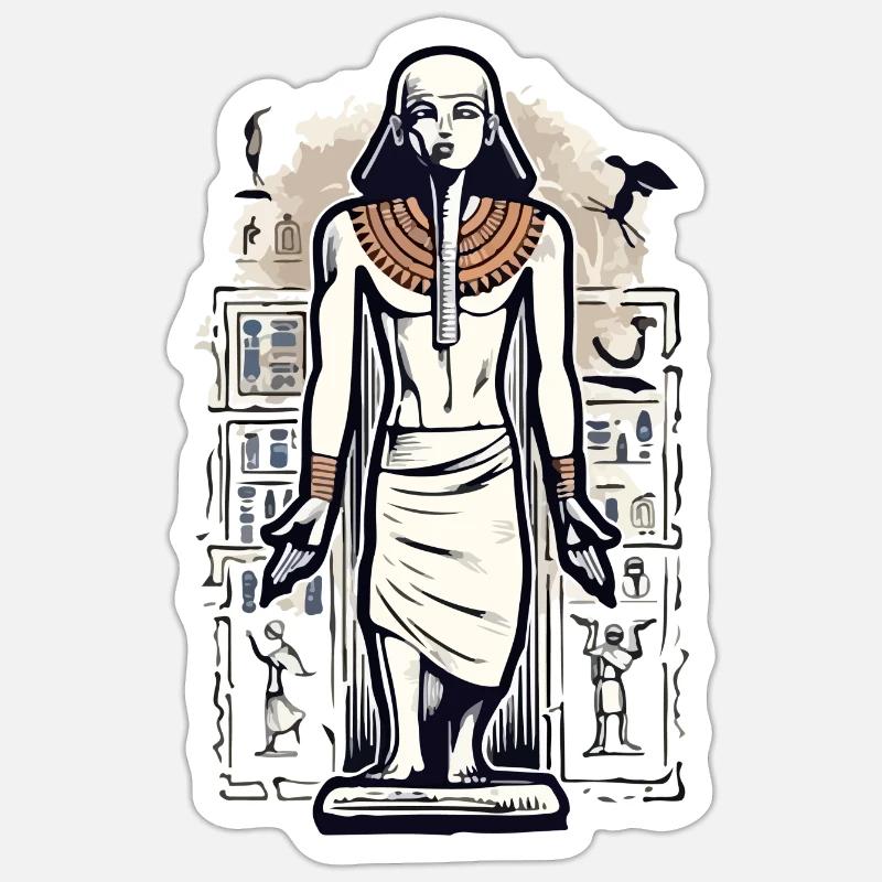 Hieroglyphic deity - Sticker size S (10 x 10 cm) - white matte