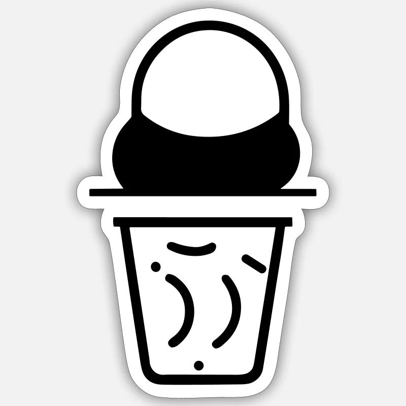 Sundae - Sticker taille S (10 x 10 cm) - blanc mat