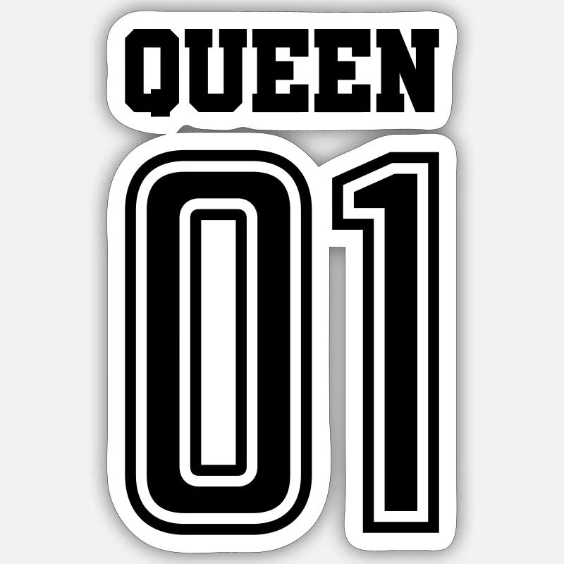 Queen 01 - Sticker taille S (10 x 10 cm) - blanc mat
