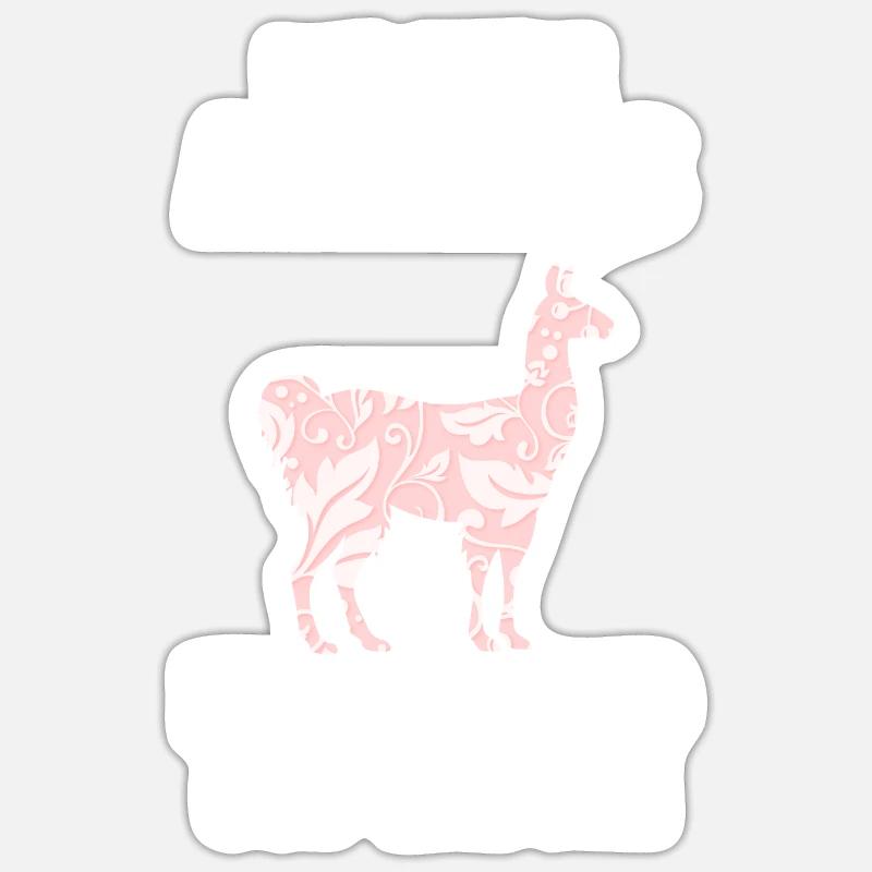 Alpaka - Sticker Größe S (10 x 10 cm) - Mattweiß