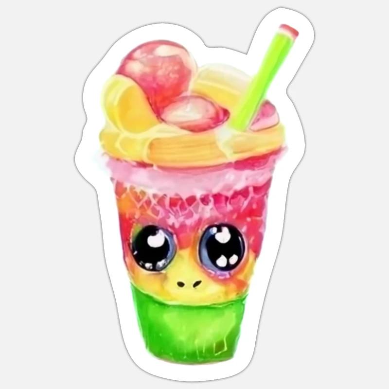Bubble Tea Kawaii - Sticker size S (10 x 10 cm) - white matte