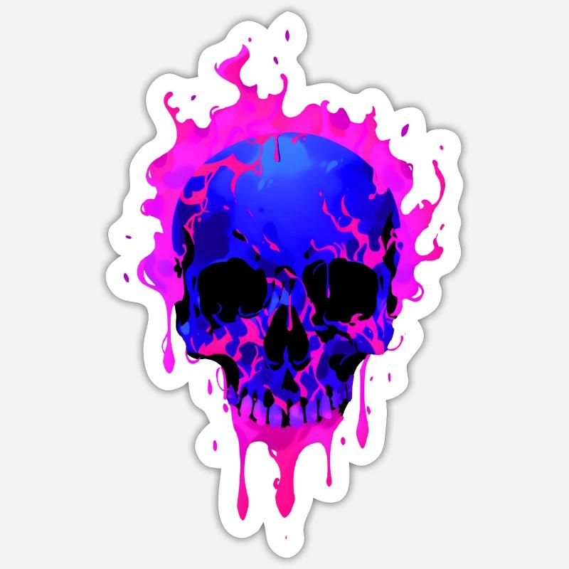 Fusion du crâne 001 - Sticker taille S (10 x 10 cm) - blanc mat