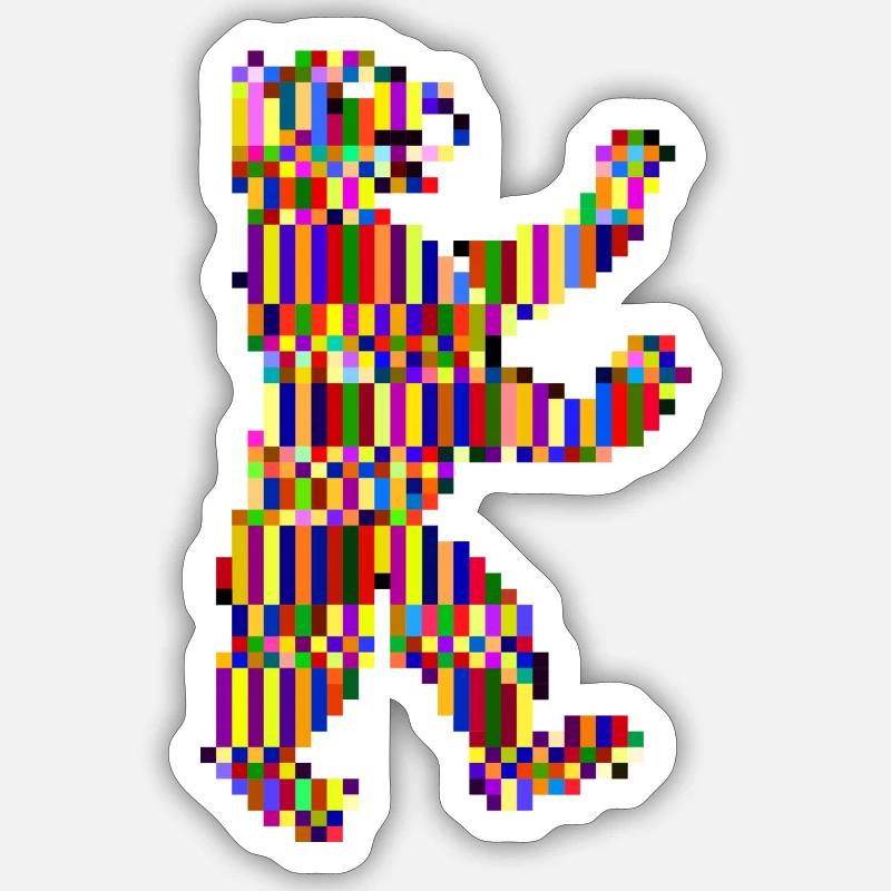 Berlin Bear Pride - Sticker taille S (10 x 10 cm) - blanc mat