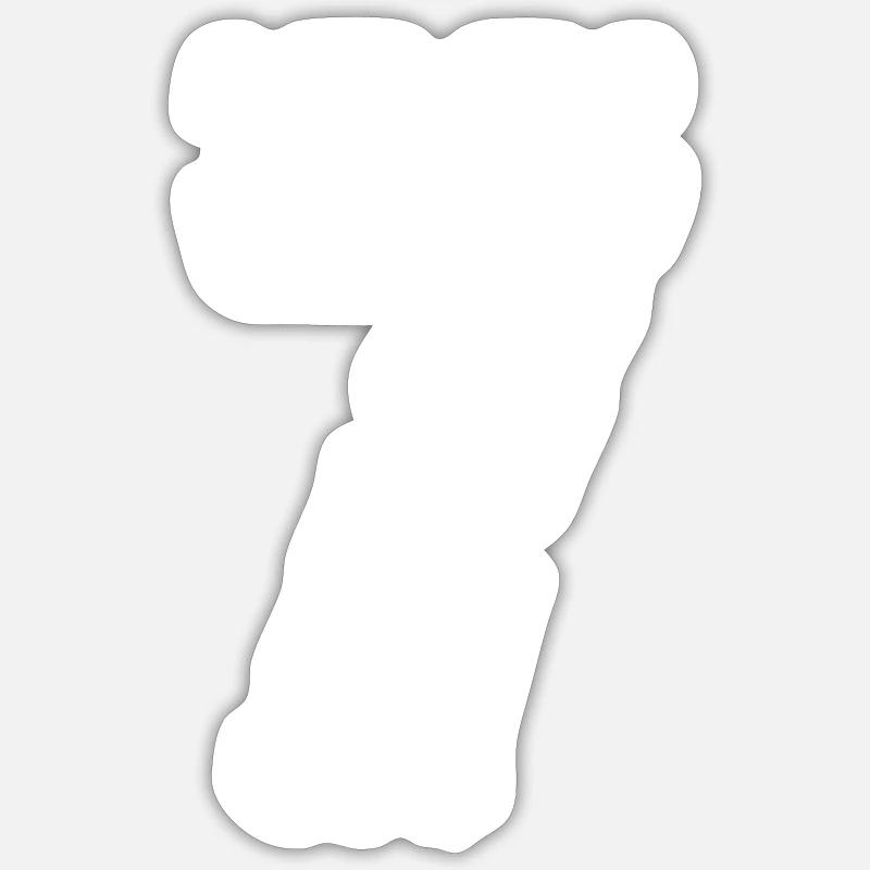 7 Number Jersey - Sticker size S (10 x 10 cm) - white matte