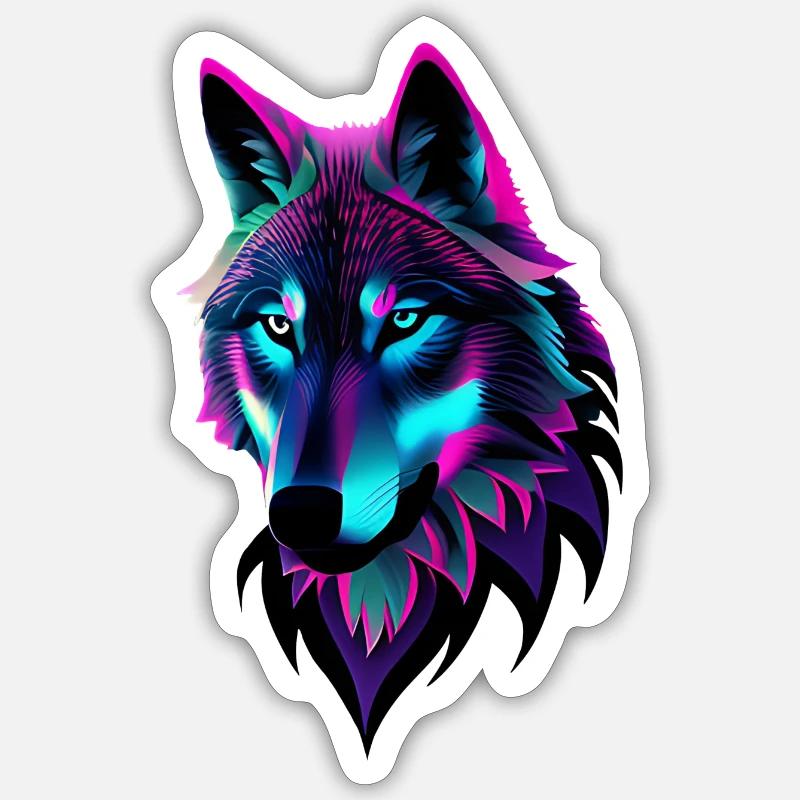 Wolf - Sticker Größe S (10 x 10 cm) - Mattweiß