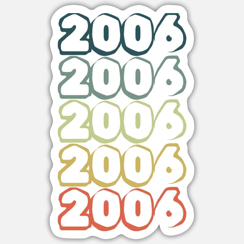 Né en 2006 - Sticker taille S (10 x 10 cm) - blanc mat