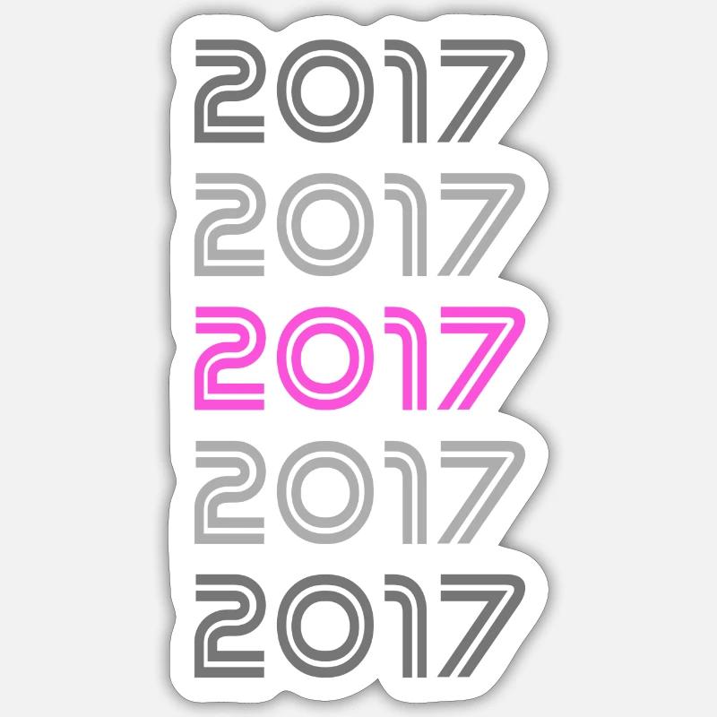 Année : 2017 - Sticker taille S (10 x 10 cm) - blanc mat
