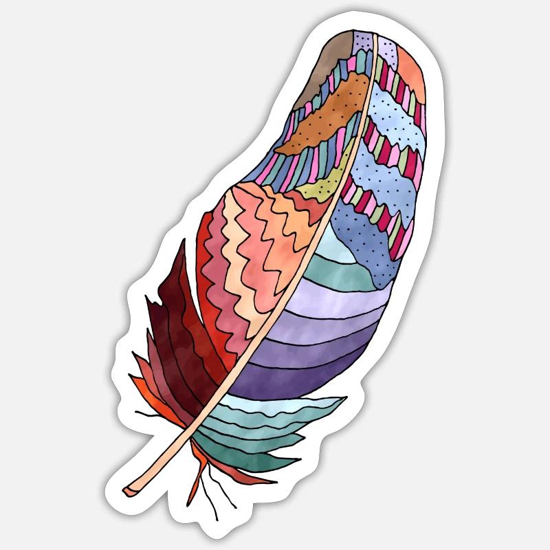 Feather - Sticker size S (10 x 10 cm) - white matte