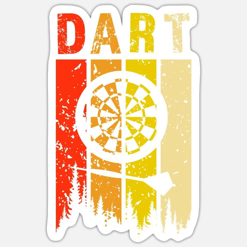 dart retro design dart Geschenk - Sticker Größe S (10 x 10 cm) - Mattweiß