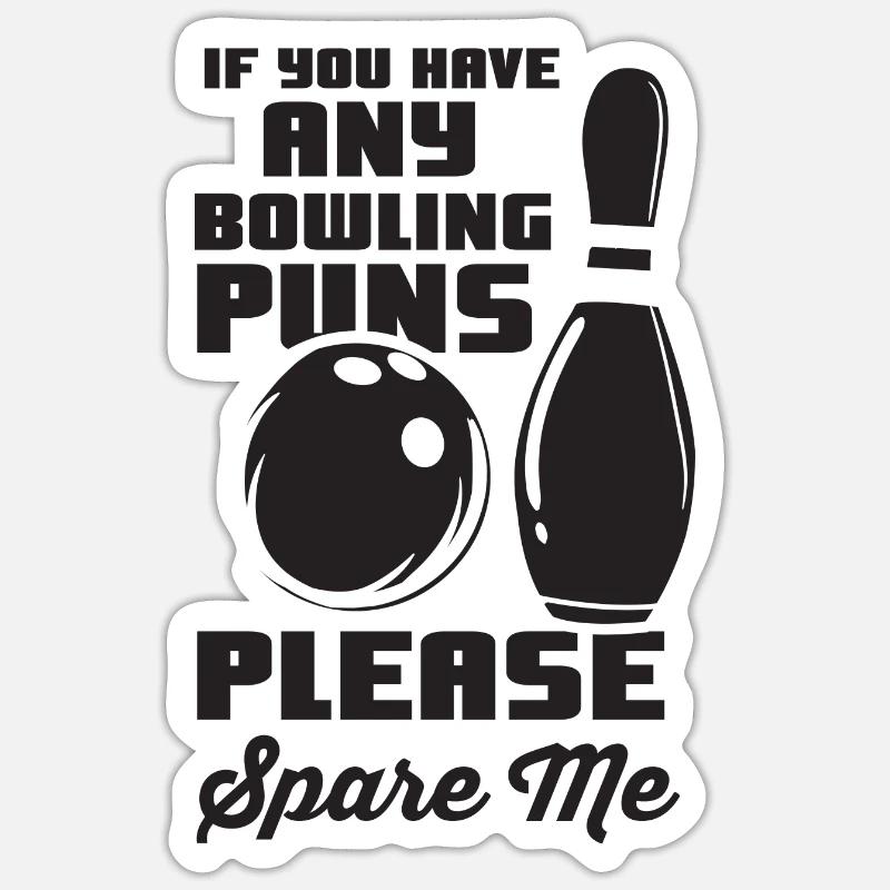 Jeu de mots de bowling Sticker taille S (10 x 10 cm)