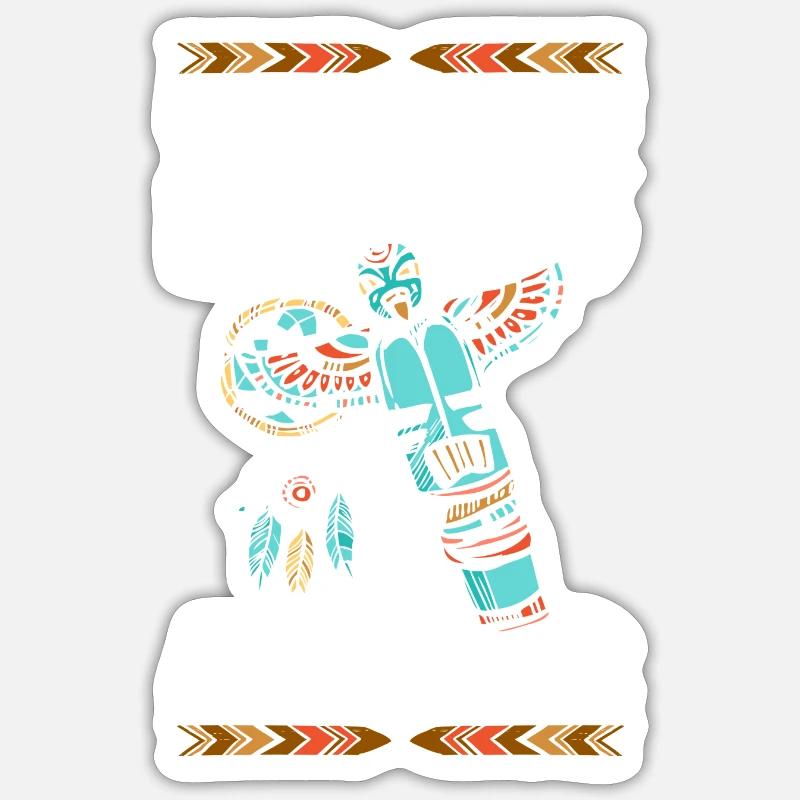 Chef amérindien Skull Apache Sticker taille S (10 x 10 cm)