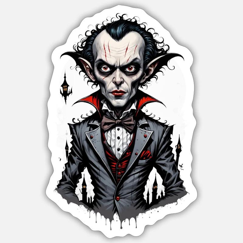 A Big-headed Vampire 5 - Sticker size S (10 x 10 cm) - white matte